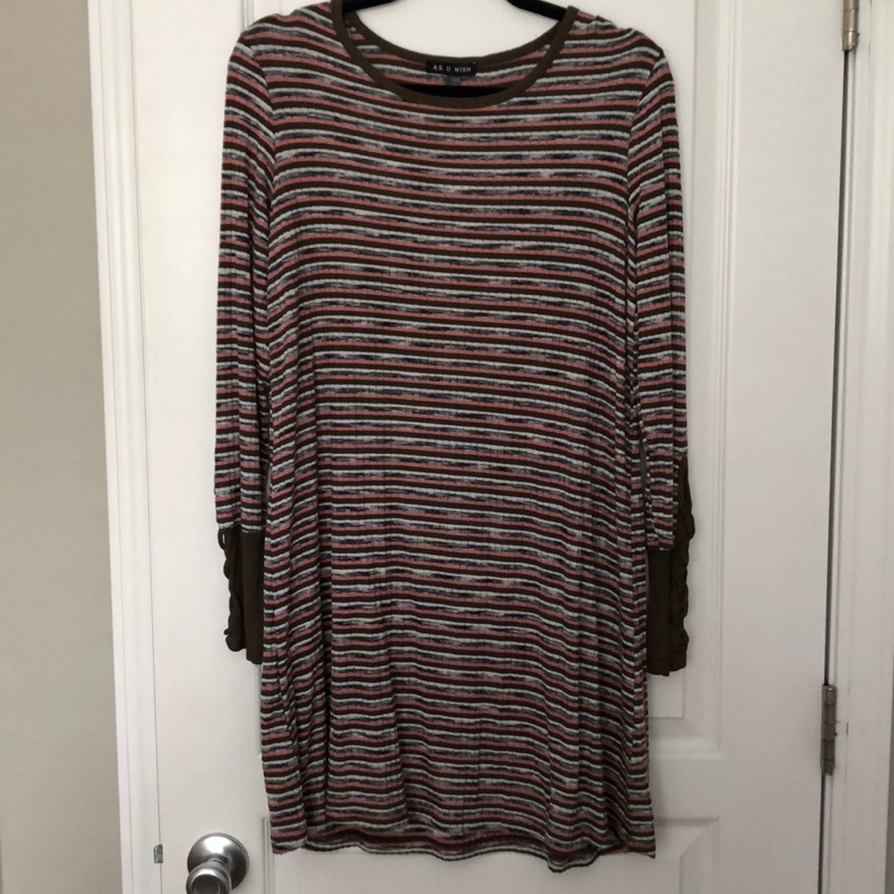 As U Wish Long Sleeve Swing Dress